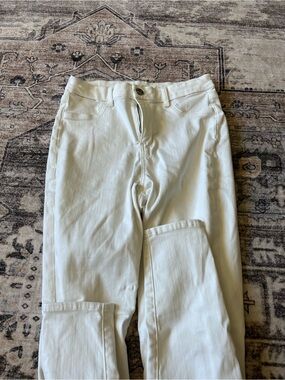 Light Cream High-Rise Straight Leg Jeans